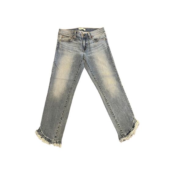 Principal Denim Innovations cropped blue jeans size 27 raw hem - Picture 1 of 5